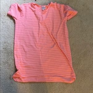 Lularoe pink striped t-shirt